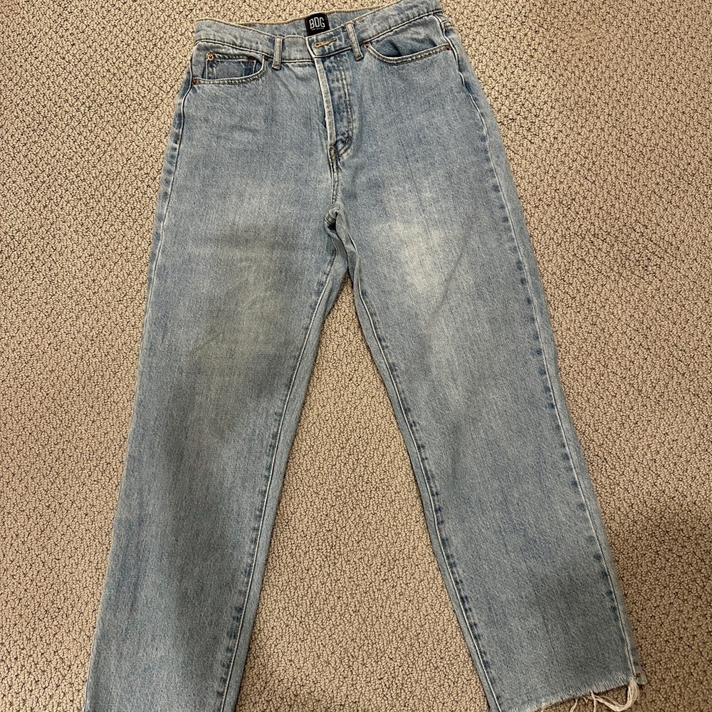 BDG Blue Slim Straight-Leg High-Rise Jeans